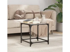 Mesa de centro superficie vidrio transparente acero 40x40x40 cm
