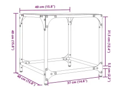 Mesa de centro superficie vidrio transparente acero 40x40x40 cm