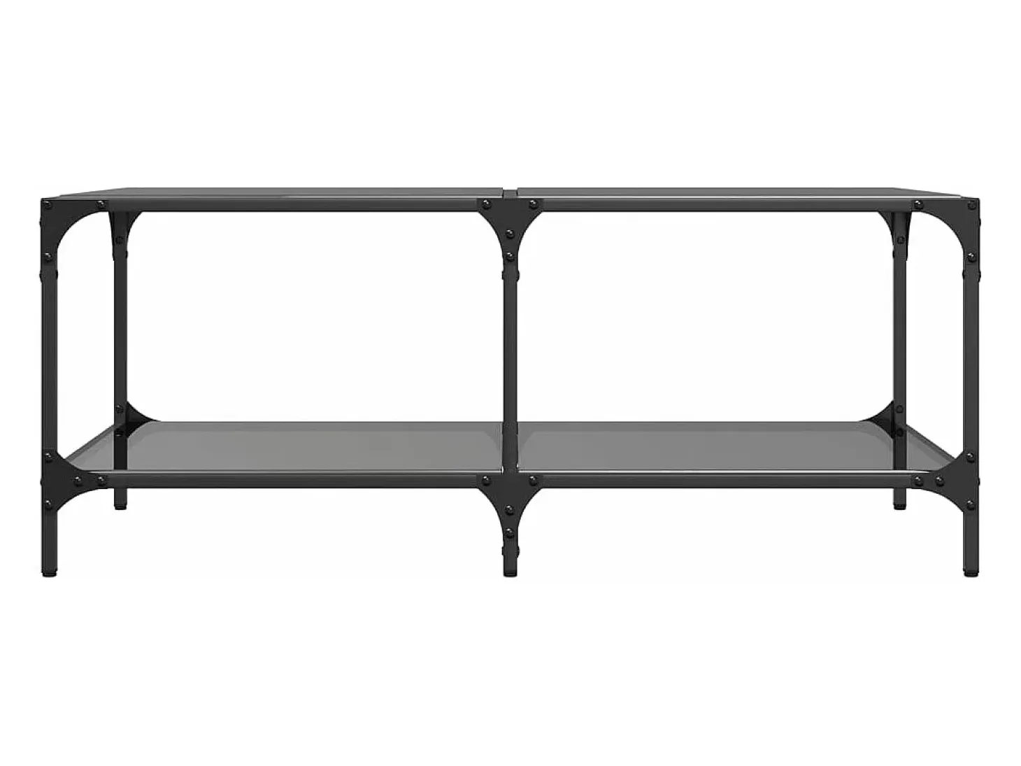 Mesa de centro superficie de vidrio acero negra 98,5x50x40 cm
