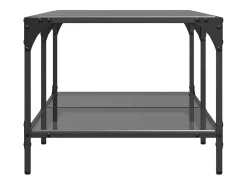 Mesa de centro superficie de vidrio acero negra 98,5x50x40 cm