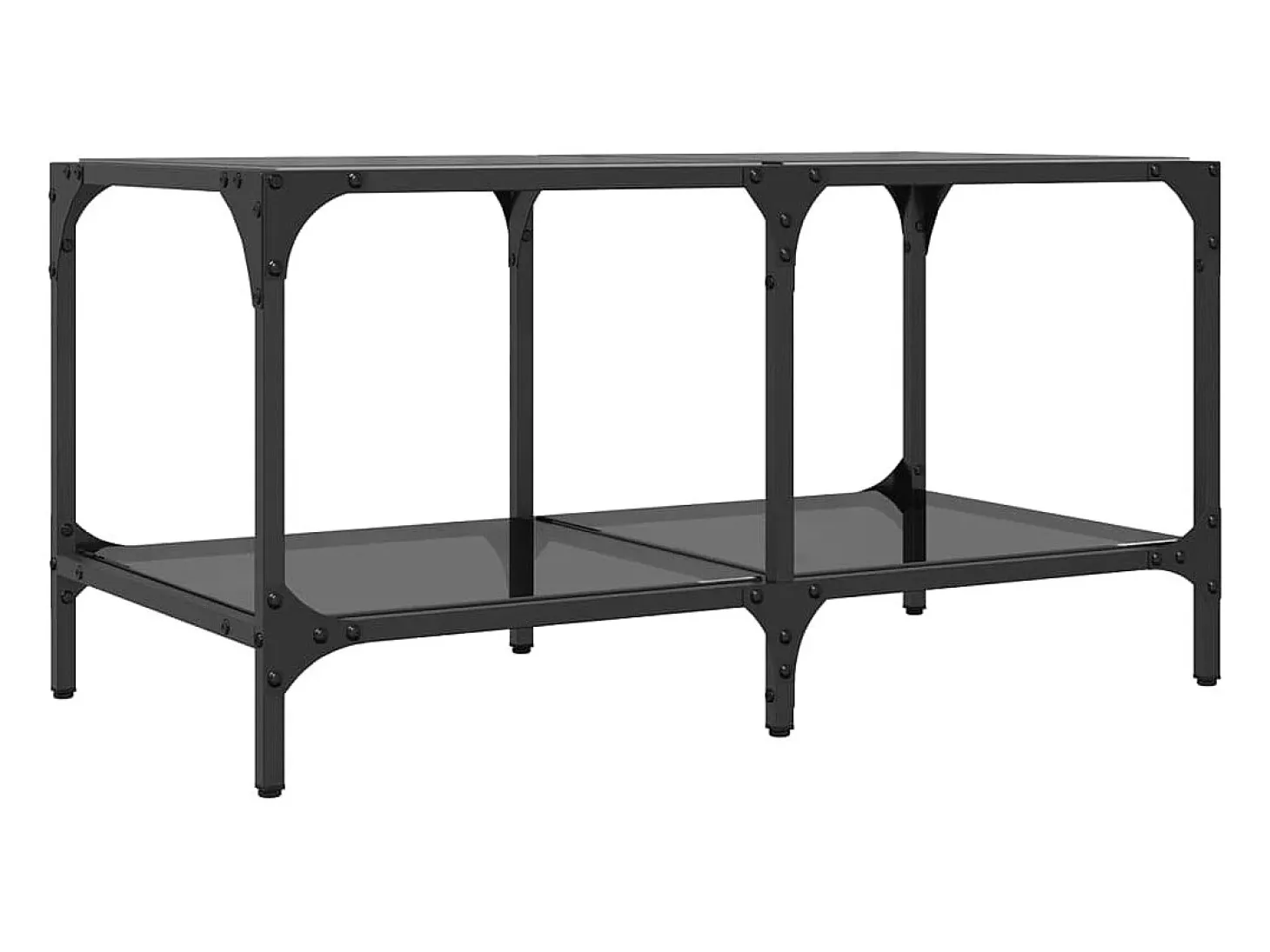 Mesa de centro superficie de vidrio acero negra 78,5x40x40 cm
