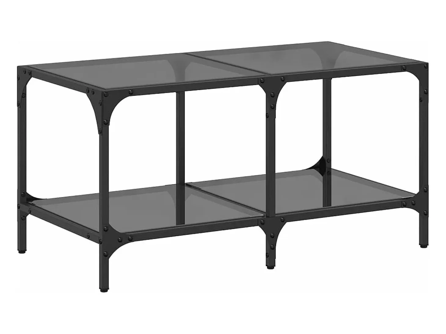 Mesa de centro superficie de vidrio acero negra 78,5x40x40 cm