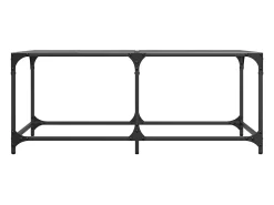 Mesa de centro superficie de vidrio acero negra 98,5x50x40 cm