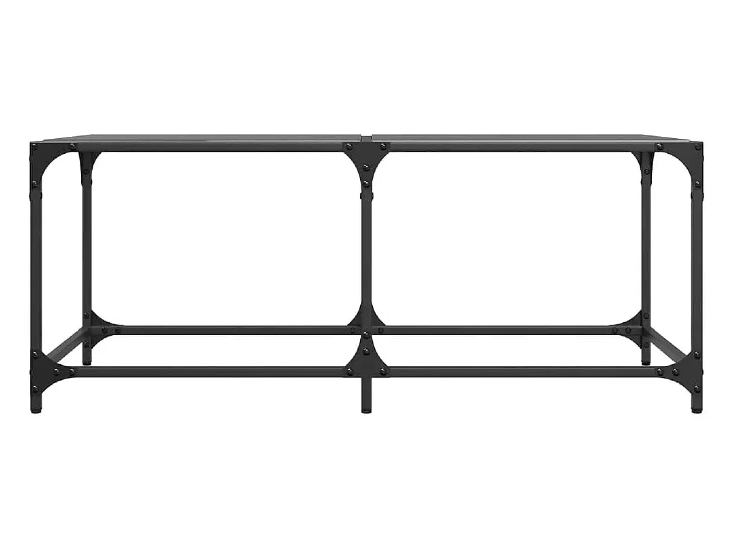Mesa de centro superficie de vidrio acero negra 98,5x50x40 cm