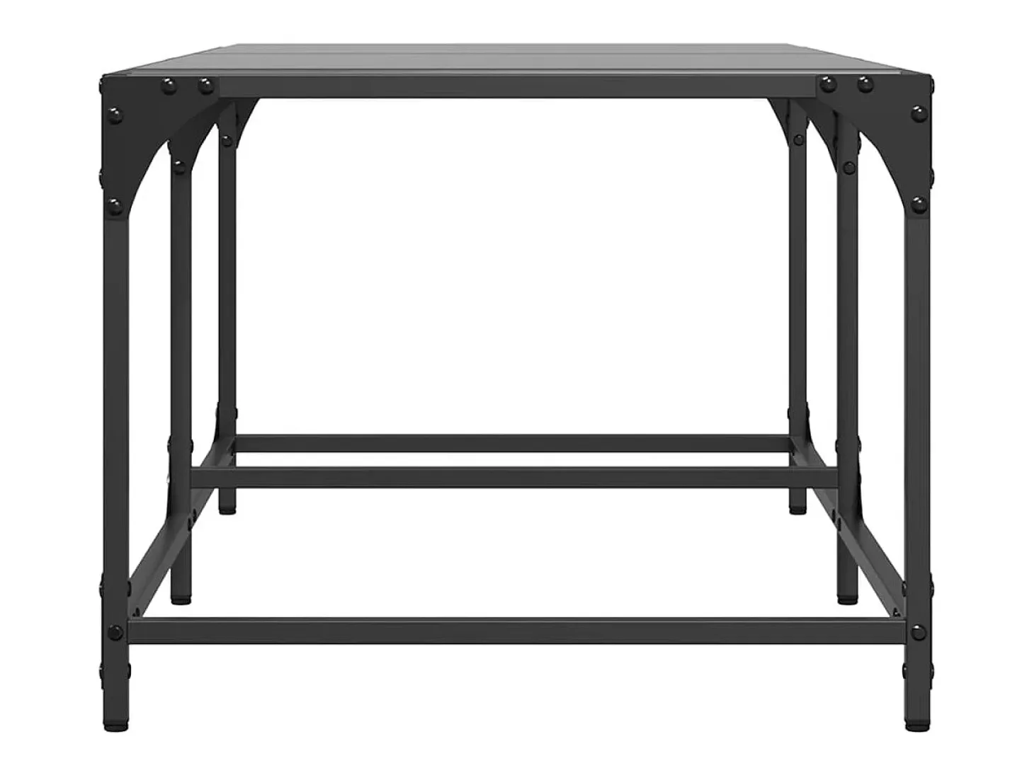 Mesa de centro superficie de vidrio acero negra 98,5x50x40 cm