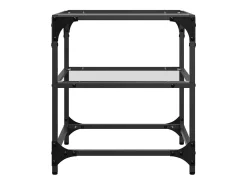 Mesa de centro superficie vidrio transparente acero 40x40x45 cm
