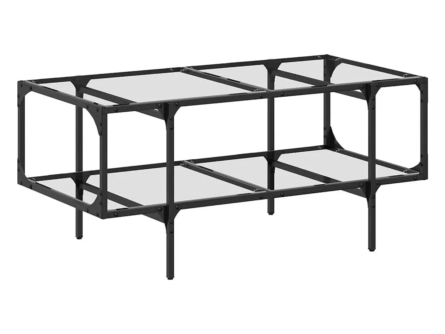 Mesa de centro superficie de vidrio acero 98,5x50x45 cm