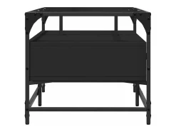 Mesa de centro superficie de vidrio acero negro 98,5x50x45 cm