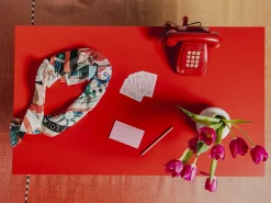 Mesa de centro tablero laminado de 3cm rojo llama 100x60cm- HECHO EN ESPAÑA