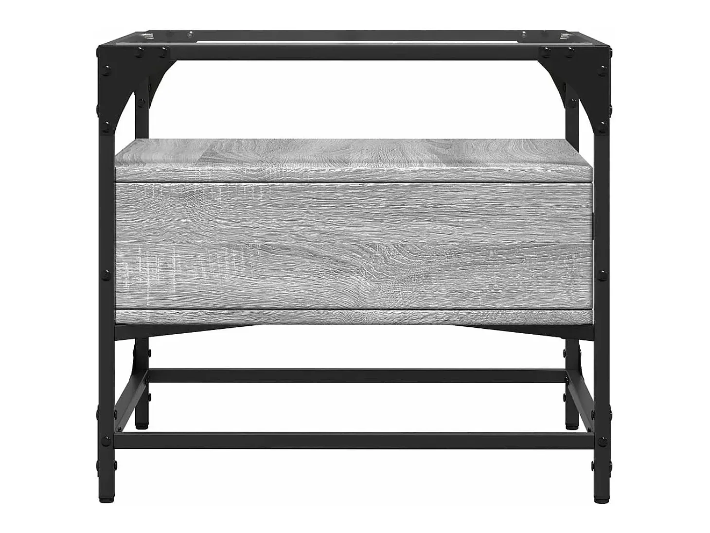 Mesa de centro tapa de vidrio acero gris Sonoma 50x50x45 cm