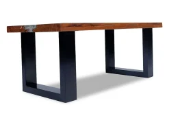 Mesa de centro teca y resina 100x50 cm