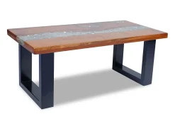 Mesa de centro teca y resina 100x50 cm