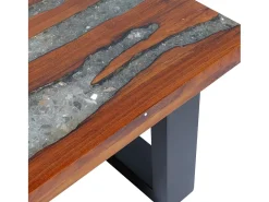 Mesa de centro teca y resina 100x50 cm