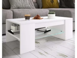Mesa de centro Tunas 1 estante color blanco.