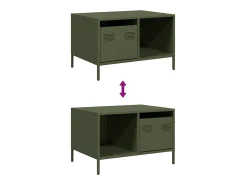 Mesa de centro verde oliva 68,5x50x43,5 cm acero laminado en frío