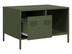 Mesa de centro verde oliva 68,5x50x43,5 cm acero laminado en frío