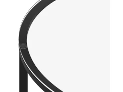 Mesa de centro vidrio templado negro y mármol blanco 70 cm