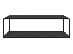 Mesa de centro vidrio templado negro 120x60x35 cm