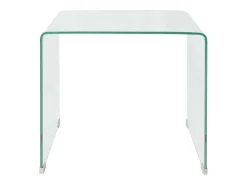 Mesa de centro vidrio templado 49,5x50x45 cm claro