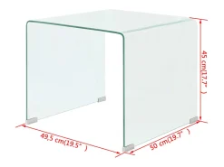 Mesa de centro vidrio templado 49,5x50x45 cm claro