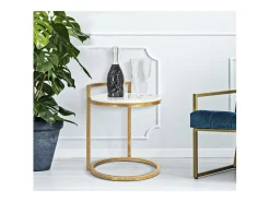 Mesa de Centro VKH531, Blanco, 40,5x40,5x50,5 cm, Kendra Home