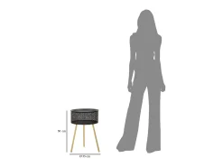 Mesa de Centro VKH523, Negro, 35x35x50 cm, Kendra Home
