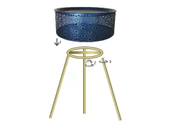 Mesa de Centro VKH523, Negro, 35x35x50 cm, Kendra Home