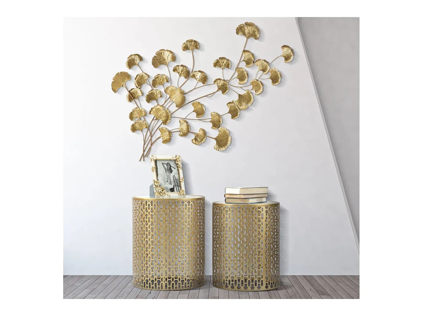 Mesa de Centro VKH540, Oro, 41x41x50 cm, Kendra Home