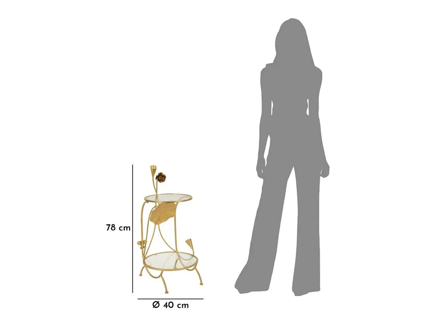 Mesa de Centro VKH803, Oro, 40x40x78 cm, Kendra Home