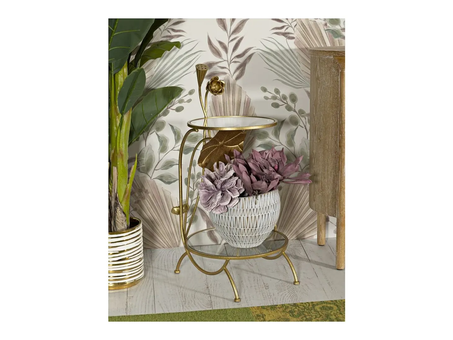 Mesa de Centro VKH803, Oro, 40x40x78 cm, Kendra Home