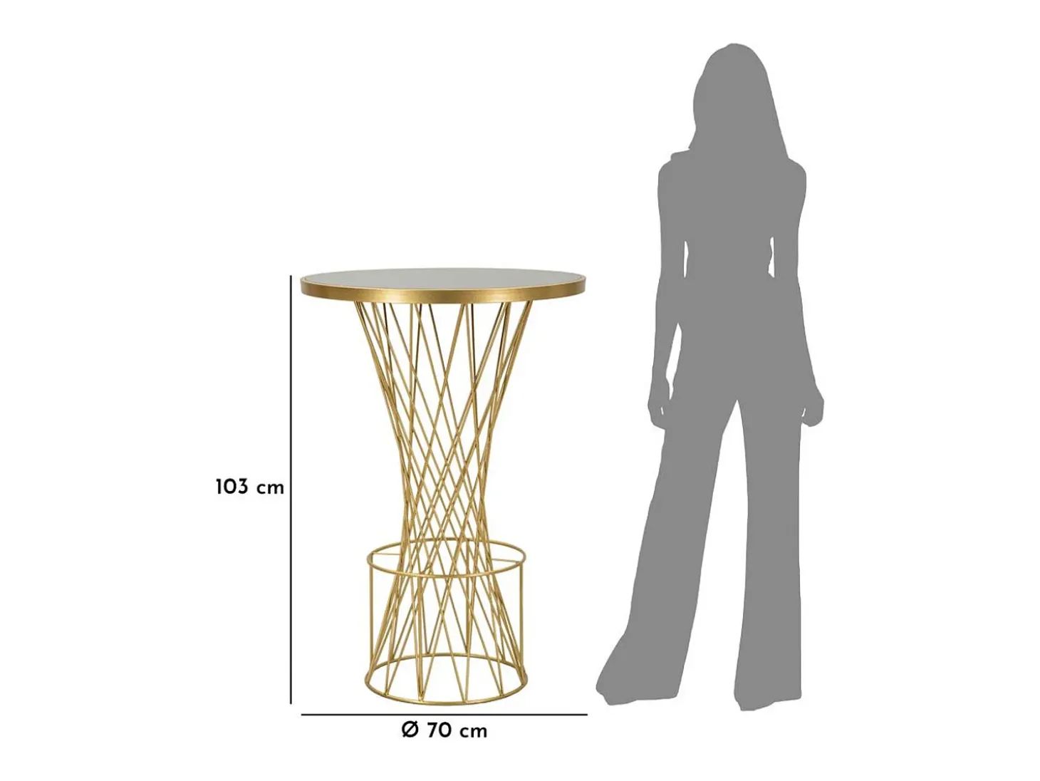 Mesa de Centro VKH805, Oro, 70x70x103 cm, Kendra Home