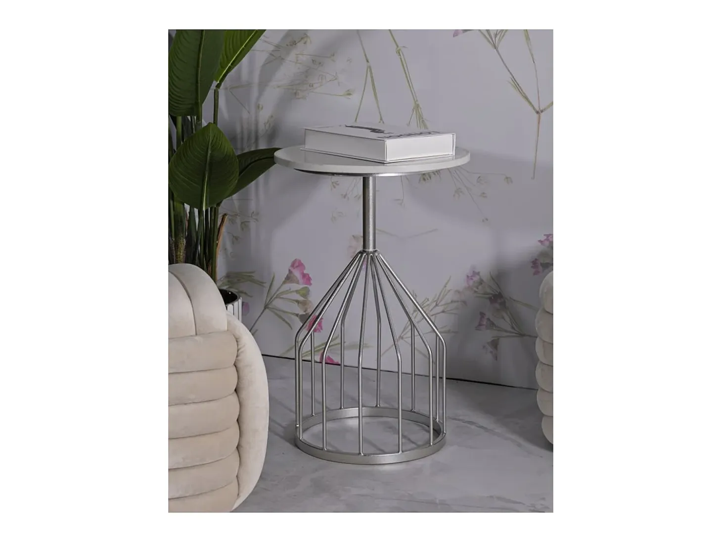 Mesa de Centro VKH532, Plata, 37,5x37,5x58 cm, Kendra Home