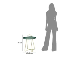 Mesa de Centro VKH525, Verde, 45x45x59 cm, Kendra Home