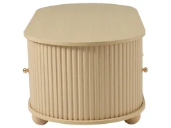 Mesa de centro 100x50x40 cm - con almacenamiento - con puertas correderas - natural