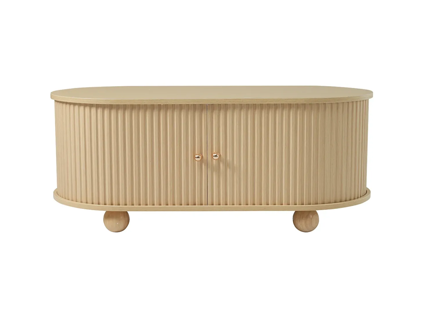 Mesa de centro 100x50x40 cm - con almacenamiento - con puertas correderas - natural