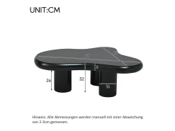 Mesa de centro 97x67x32 cm - Forma de nube - Acabado lacado - MDF - Negro