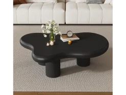 Mesa de centro 97x67x32 cm - Forma de nube - Acabado lacado - MDF - Negro