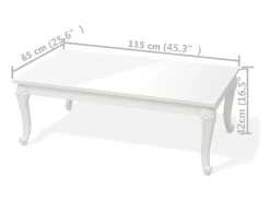 Mesa de centro 115x65x42 cm blanco con brillo ES65508