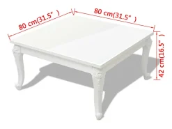 Mesa de centro 80x80x42 cm blanco brillante