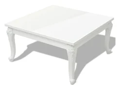 Mesa de centro 80x80x42 cm blanco brillante
