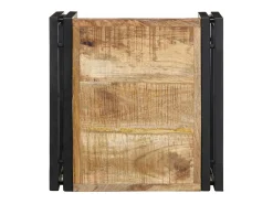Mesa de centro 40x40x35 cm madera maciza de mango rugoso