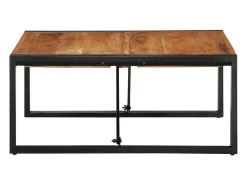 Mesa de centro 80x80x35 cm madera maciza acacia