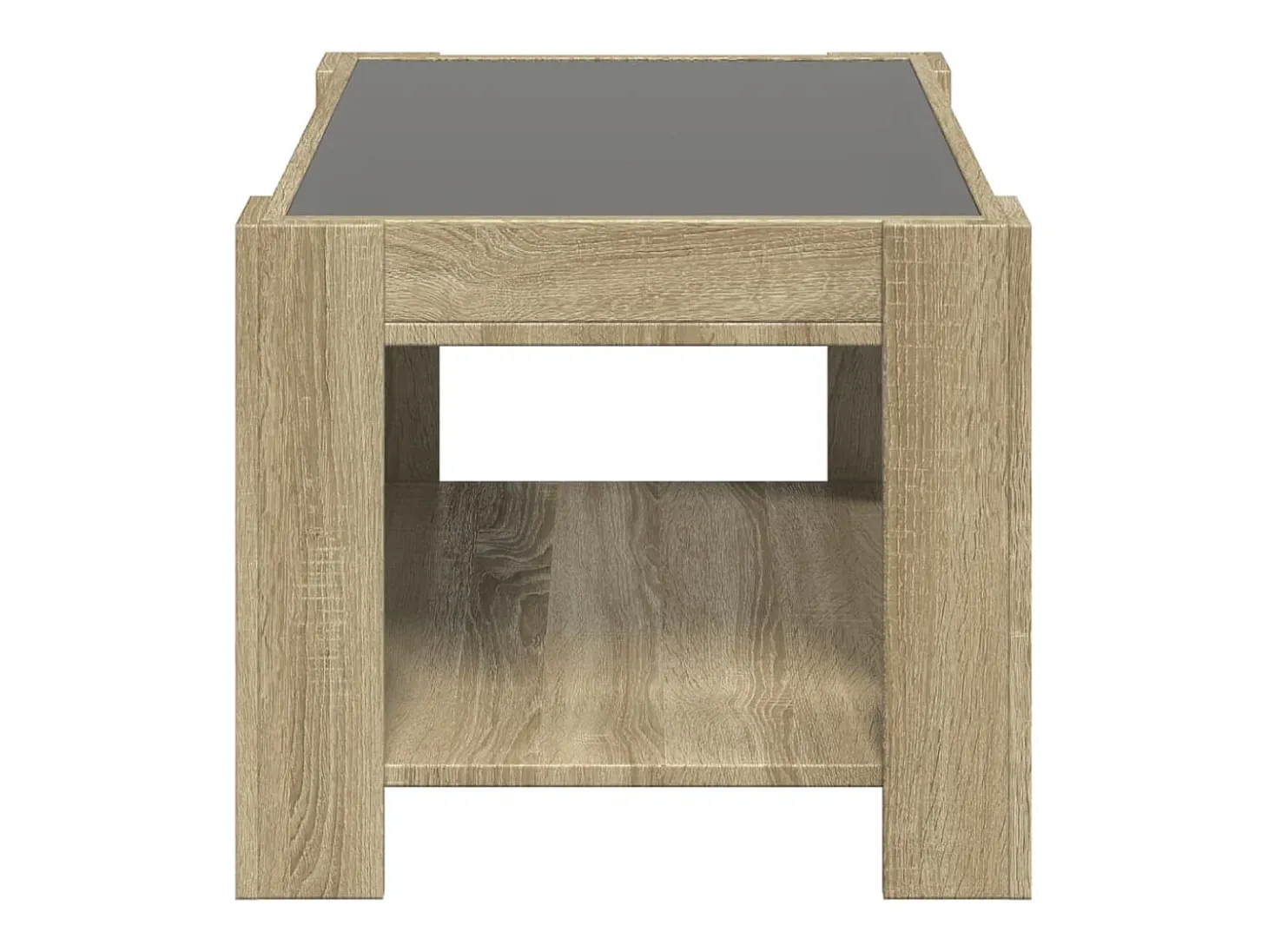 Mesa de centro y LED madera ingeniería roble Sonoma 73x53x45 cm