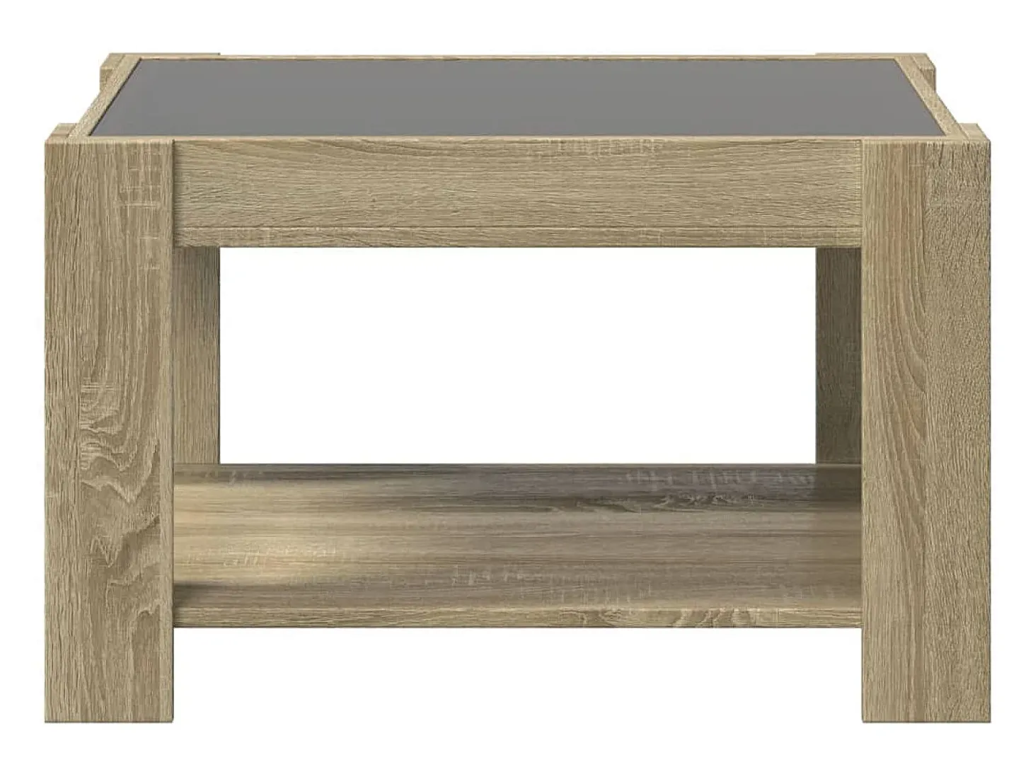 Mesa de centro y LED madera ingeniería roble Sonoma 73x53x45 cm