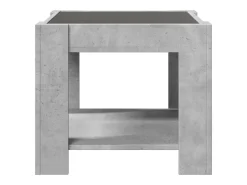 Mesa de centro y LED madera ingeniería gris hormigón 53x53x45cm