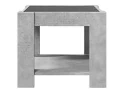 Mesa de centro y LED madera ingeniería gris hormigón 53x53x45cm