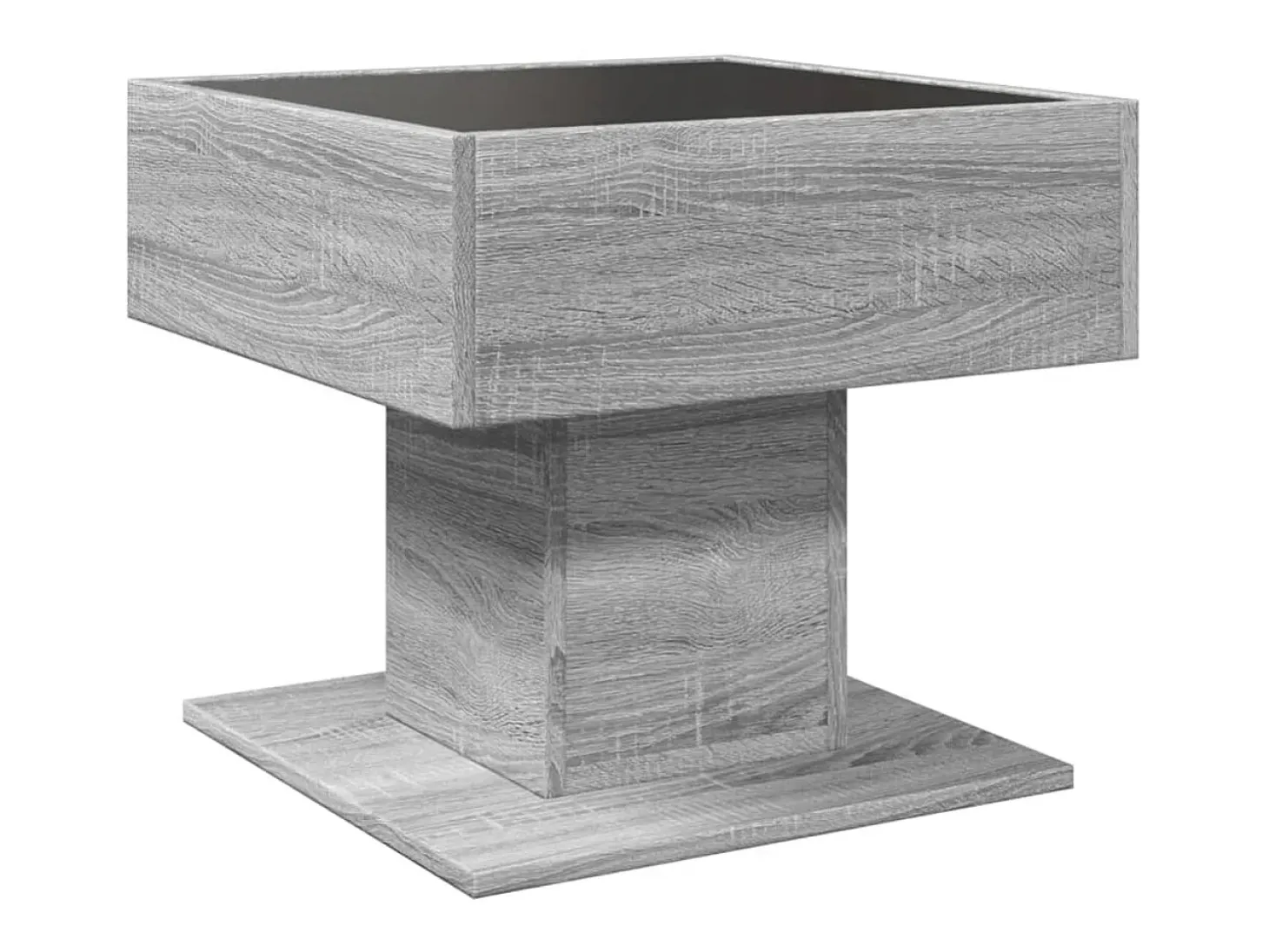 Mesa de centro y LED madera ingeniería gris Sonoma 50x50x45 cm