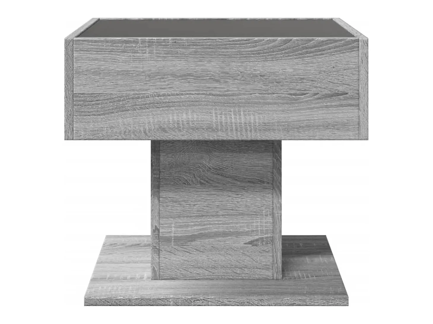Mesa de centro y LED madera ingeniería gris Sonoma 50x50x45 cm