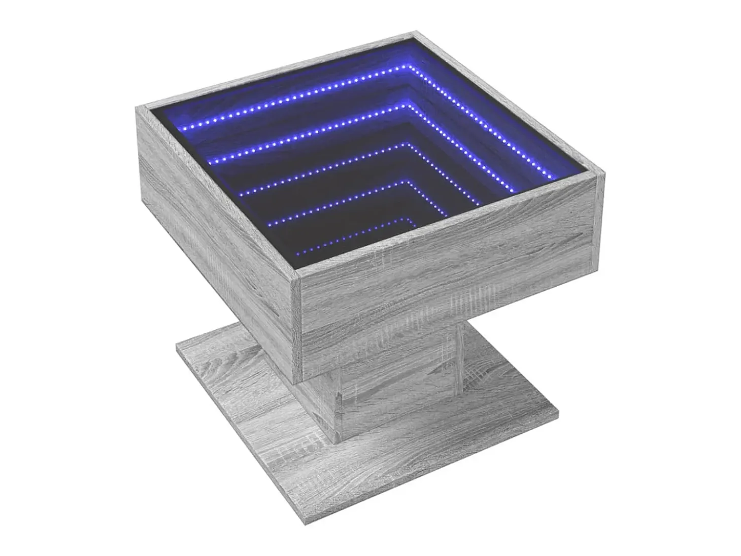 Mesa de centro y LED madera ingeniería gris Sonoma 50x50x45 cm
