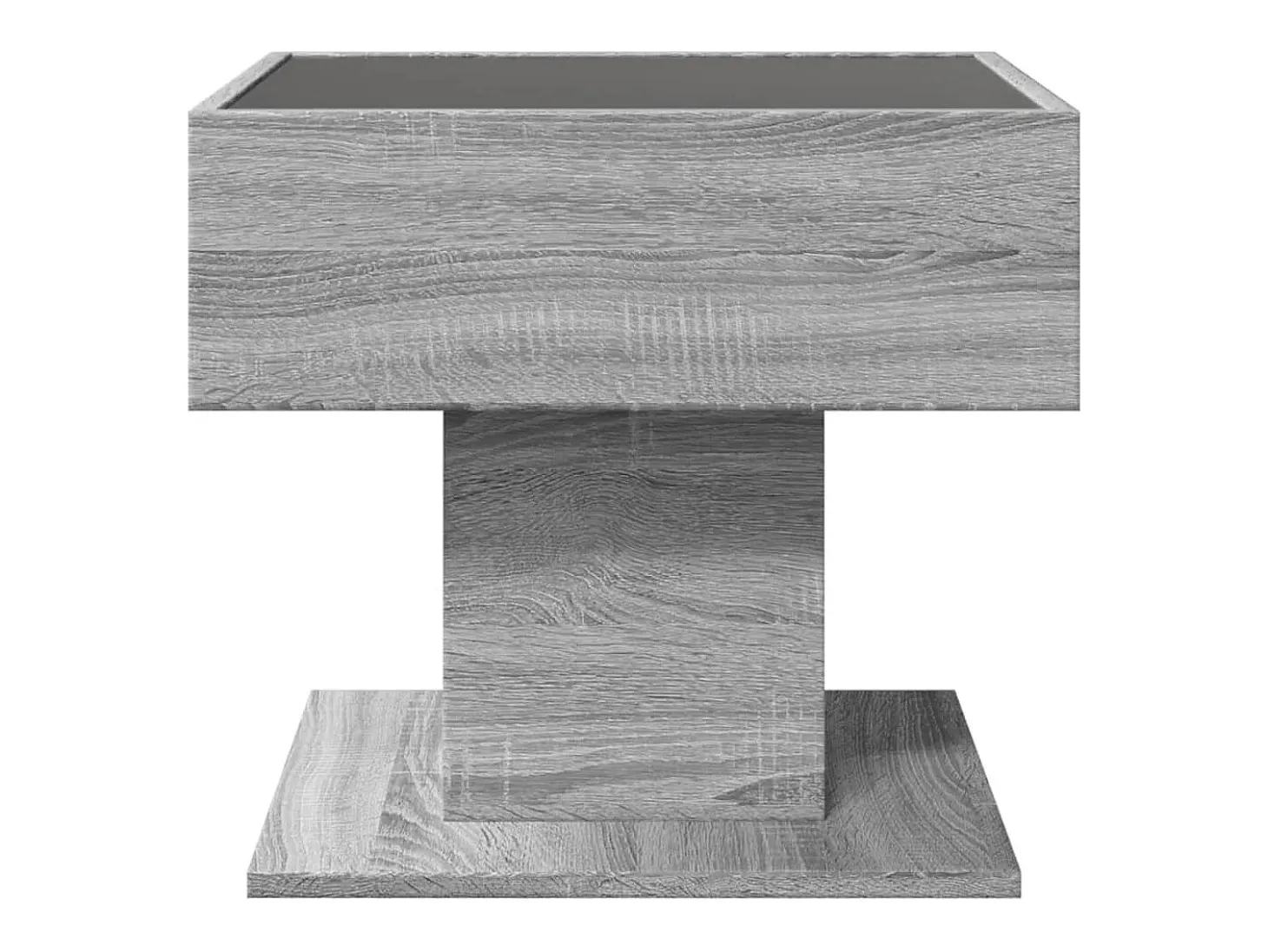 Mesa de centro y LED madera ingeniería gris Sonoma 50x50x45 cm